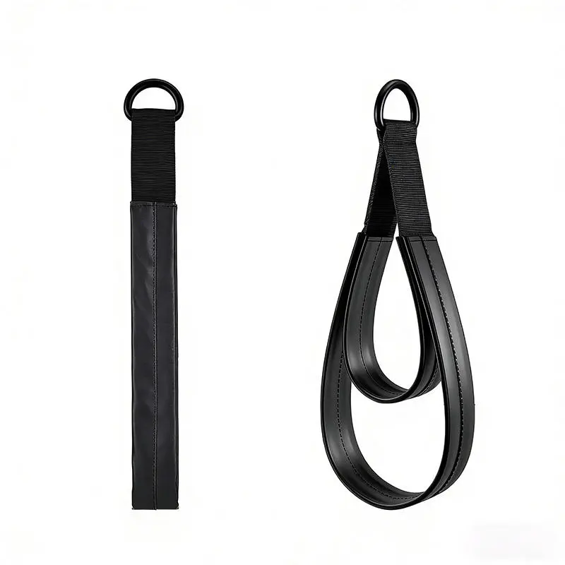 H2edc89a1ec0649fba072165857145494S Premium Leather Yoga Stretching Double Loop Strap