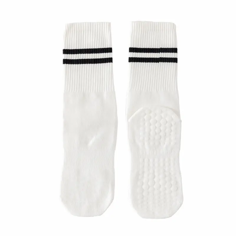 H6d233cb605ab43c4ab39d3d246824b63f Women Cotton Anti-Slip Yoga Socks Silicone Grip Custom Logo
