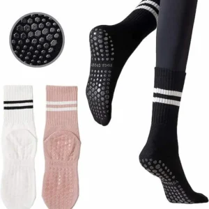 Women Cotton Anti-Slip Yoga Socks Silicone Grip Custom Logo